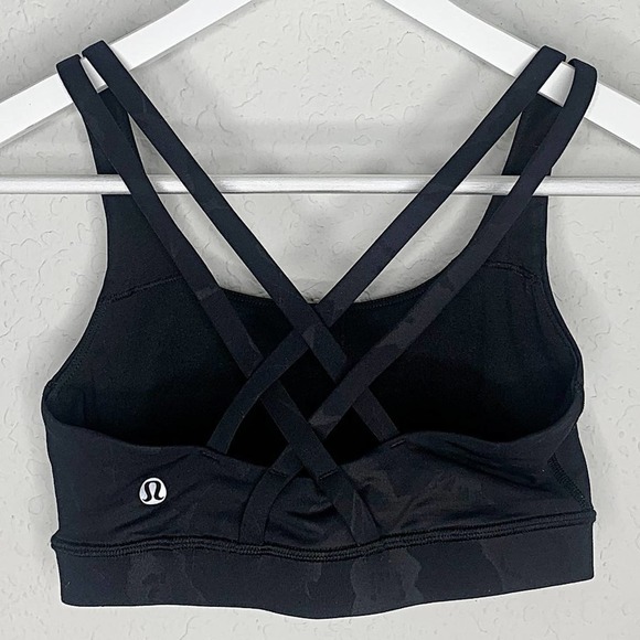 Lululemon Energy Bra in Flat Inky Floral Embossed Black - Picture 6 of 8